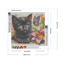 Load image into Gallery viewer, Diamond Painting - Full Round - Butterfly cat (30*30CM)
