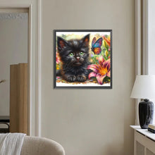 Load image into Gallery viewer, Diamond Painting - Full Round - Butterfly cat (30*30CM)
