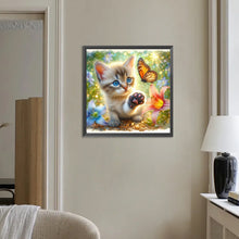 Load image into Gallery viewer, Diamond Painting - Full Round - Butterfly cat (30*30CM)
