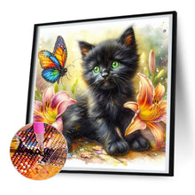 Load image into Gallery viewer, Diamond Painting - Full Round - Butterfly cat (30*30CM)
