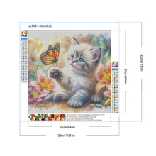 Load image into Gallery viewer, Diamond Painting - Full Round - Butterfly cat (30*30CM)

