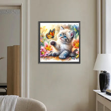 Load image into Gallery viewer, Diamond Painting - Full Round - Butterfly cat (30*30CM)
