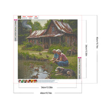 Load image into Gallery viewer, Diamond Painting - Full Round - Old couple in the village (40*40CM)
