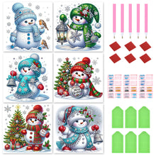 Load image into Gallery viewer, 6Pcs Partial Special Diamond Painting Set - Christmas snowman (30*30CM)
