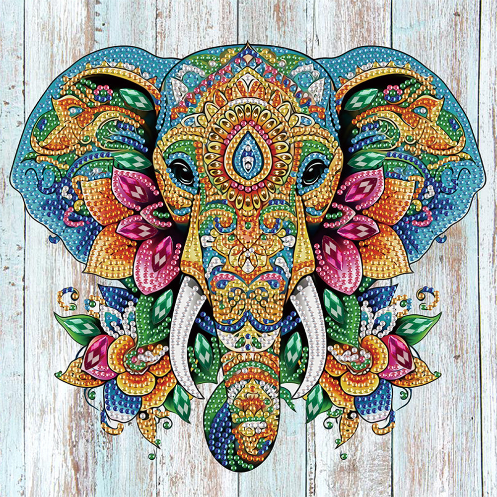 Diamond Painting - Partial Special Shaped - Elephant (30*30CM)