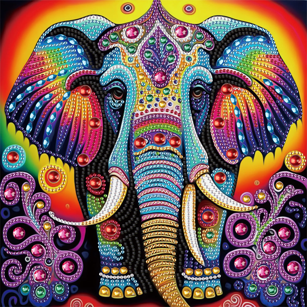 Diamond Painting - Partial Special Shaped - Elephant (30*30CM)