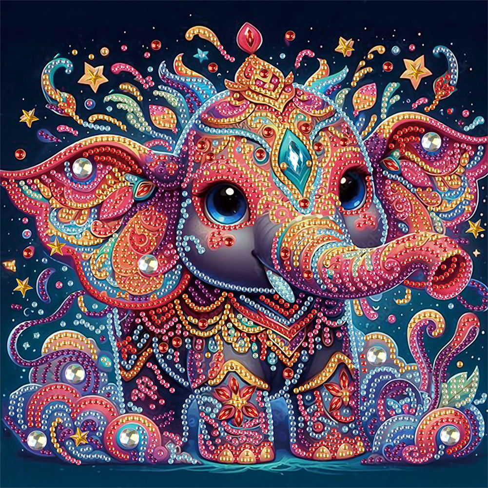 Diamond Painting - Partial Special Shaped - Elephant (30*30CM)