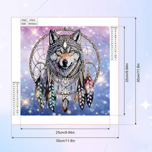 Load image into Gallery viewer, Diamond Painting - Partial Special Shaped - Dream catcher wolf (30*30CM)
