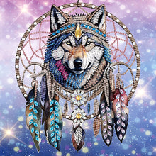 Load image into Gallery viewer, Diamond Painting - Partial Special Shaped - Dream catcher wolf (30*30CM)
