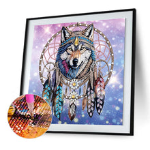 Load image into Gallery viewer, Diamond Painting - Partial Special Shaped - Dream catcher wolf (30*30CM)
