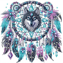 Load image into Gallery viewer, Diamond Painting - Partial Special Shaped - Dream catcher wolf (30*30CM)
