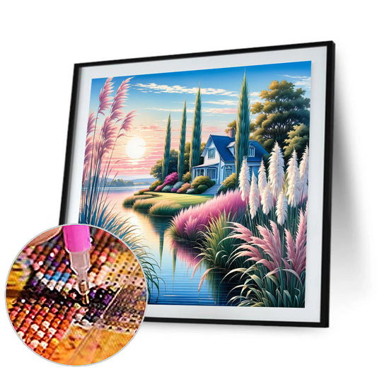 Diamond Painting - Full Round - Reed lakeside cottage (30*30CM)