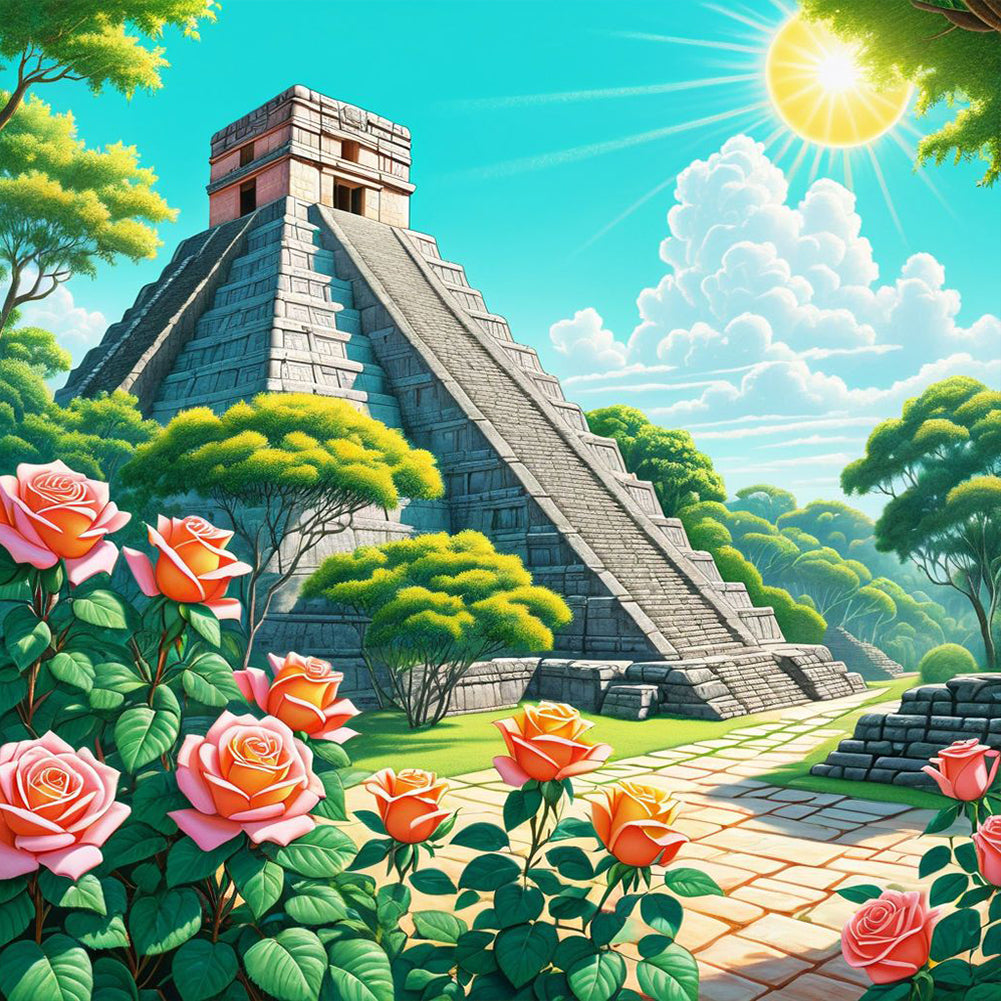 Diamond Painting - Full Round - Rose Castillo pyramid (30*30CM)