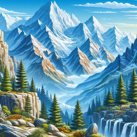 Diamond Painting - Full Round - Iceberg forest (30*30CM)