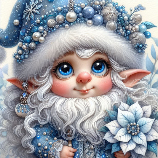 Diamond Painting - Full Round - Christmas white-haired elf (30*30CM)