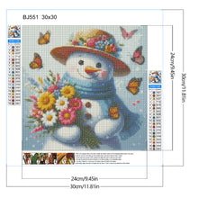 Load image into Gallery viewer, Diamond Painting - Full Round - Butterfly snowman with bouquet (30*30CM)
