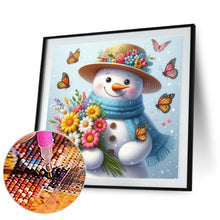 Load image into Gallery viewer, Diamond Painting - Full Round - Butterfly snowman with bouquet (30*30CM)

