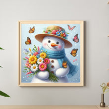 Load image into Gallery viewer, Diamond Painting - Full Round - Butterfly snowman with bouquet (30*30CM)
