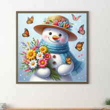 Load image into Gallery viewer, Diamond Painting - Full Round - Butterfly snowman with bouquet (30*30CM)
