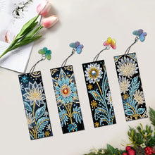 Load image into Gallery viewer, 4Pcs PET Special Shaped Flower DIY Diamond Painting Bookmark for Reading Lover
