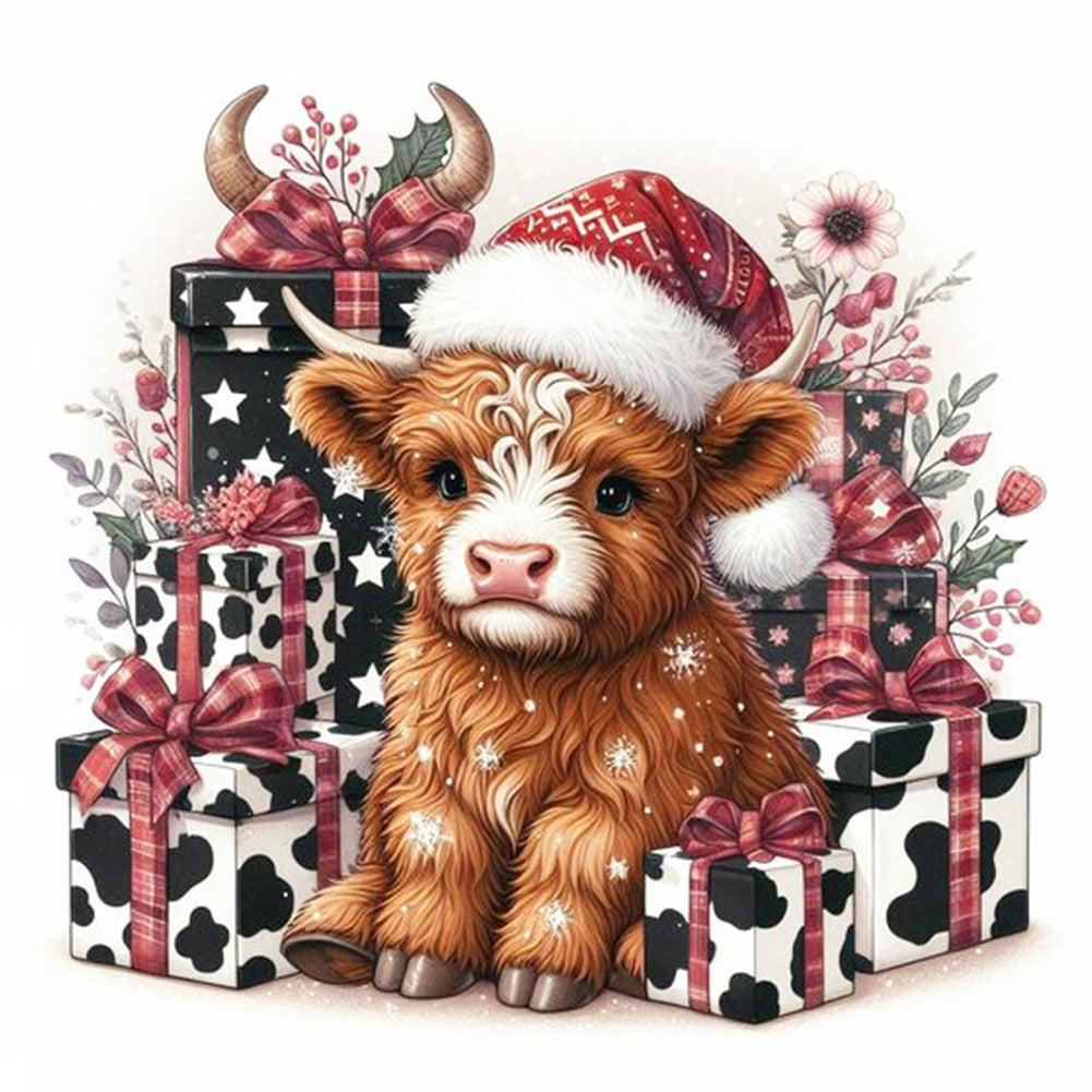 Diamond Painting - Full Round - Christmas of calves (30*30CM)