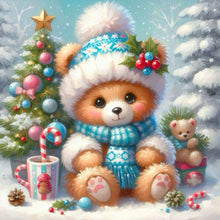 Load image into Gallery viewer, Diamond Painting - Full Round - Christmas of bears in winter clothes (30*30CM)
