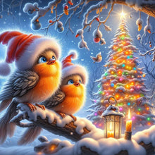 Load image into Gallery viewer, Diamond Painting - Full Round - Christmas of birds in the forest (30*30CM)
