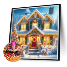 Load image into Gallery viewer, Diamond Painting - Full Round - Christmas in a single house on a winter night (30*30CM)
