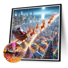 Load image into Gallery viewer, Diamond Painting - Full Round - Santa Claus over the town (30*30CM)
