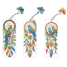 Load image into Gallery viewer, 3Pcs Special Shape Dream Catcher Bird Diamond Painting Art Bookmark for Books
