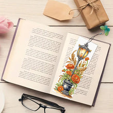Load image into Gallery viewer, 3Pcs Special Shape Flowers Under Street Lamp Diamond Painting Art Bookmark
