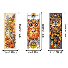 Load image into Gallery viewer, 3Pcs Special Shape Owl Diamond Painting Art Bookmark with Pendant for Book Lover
