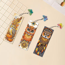 Load image into Gallery viewer, 3Pcs Special Shape Owl Diamond Painting Art Bookmark with Pendant for Book Lover
