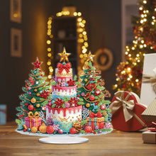 Load image into Gallery viewer, Acrylic Special Shape Christmas Tree and Cake Desktop Diamond Painting Art Kits
