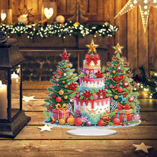 Load image into Gallery viewer, Acrylic Special Shape Christmas Tree and Cake Desktop Diamond Painting Art Kits
