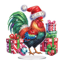 Load image into Gallery viewer, Acrylic Special Shape Christmas Rooster Desktop Diamond Painting Art Kits
