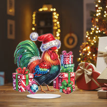 Load image into Gallery viewer, Acrylic Special Shape Christmas Rooster Desktop Diamond Painting Art Kits
