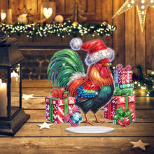Load image into Gallery viewer, Acrylic Special Shape Christmas Rooster Desktop Diamond Painting Art Kits
