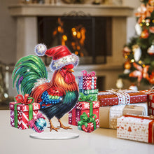 Load image into Gallery viewer, Acrylic Special Shape Christmas Rooster Desktop Diamond Painting Art Kits
