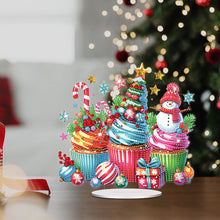 Load image into Gallery viewer, Acrylic Special Shape Christmas Cupcake Desktop Diamond Painting Art Kits

