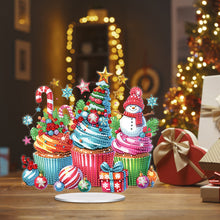 Load image into Gallery viewer, Acrylic Special Shape Christmas Cupcake Desktop Diamond Painting Art Kits
