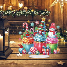 Load image into Gallery viewer, Acrylic Special Shape Christmas Cupcake Desktop Diamond Painting Art Kits

