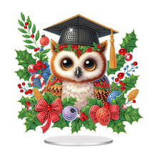 Load image into Gallery viewer, Acrylic Special Shape Christmas Bachelor Owl Desktop Diamond Painting Art Kits

