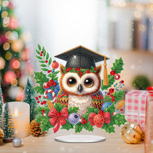 Load image into Gallery viewer, Acrylic Special Shape Christmas Bachelor Owl Desktop Diamond Painting Art Kits

