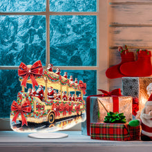 Load image into Gallery viewer, Acrylic Special Shape Christmas Santa and Bus Desktop Diamond Painting Art Kits
