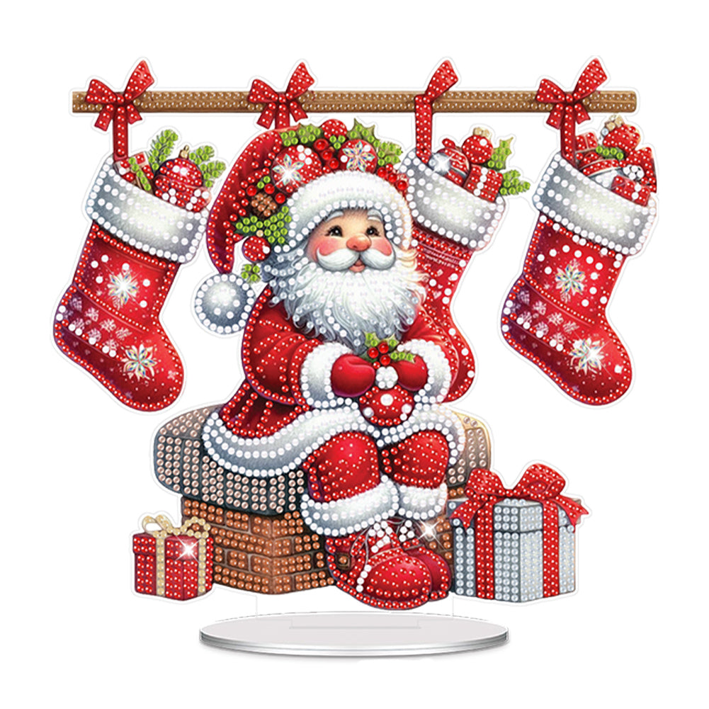Acrylic Special Shape Christmas Santa Claus Desktop Diamond Painting Art Kits