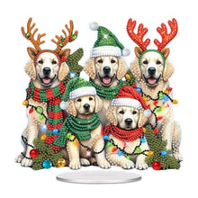 Load image into Gallery viewer, Acrylic Special Shape Christmas Dogs Desktop Diamond Painting Art Kits
