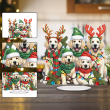 Load image into Gallery viewer, Acrylic Special Shape Christmas Dogs Desktop Diamond Painting Art Kits
