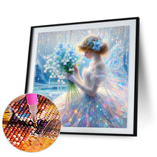 Load image into Gallery viewer, Diamond Painting - Full Round - Butterfly wings girl in a dress with bouquet (40*40CM)
