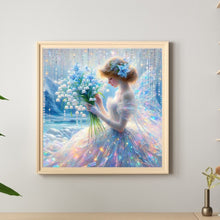 Load image into Gallery viewer, Diamond Painting - Full Round - Butterfly wings girl in a dress with bouquet (40*40CM)
